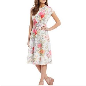 Gibson Latimer Floral Fully Lined Midi Dress Size Medium